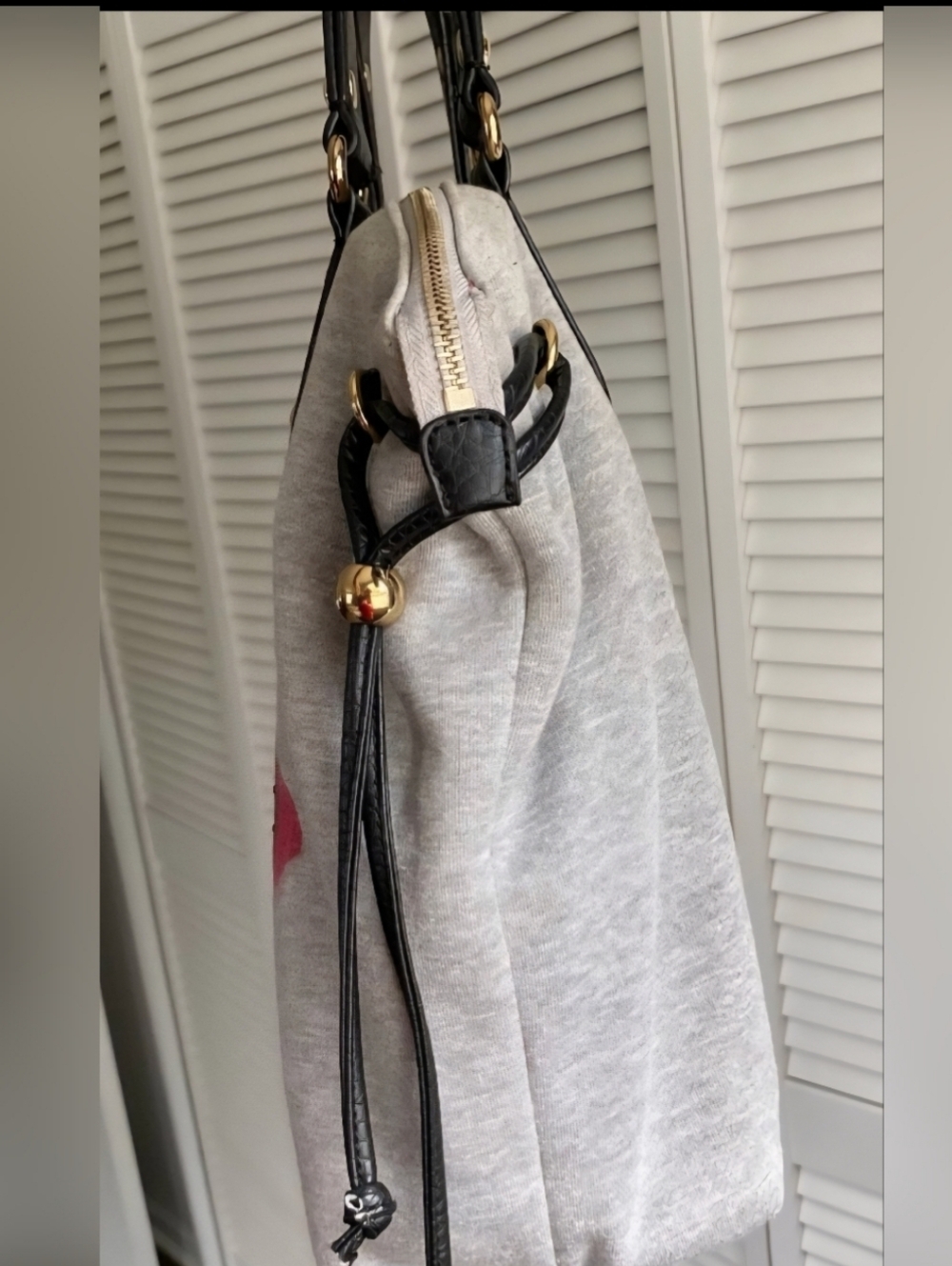 Juicy Couture Jersey Knit Barbiecore Rhinestone Lips Overnight Tote Bag - Picture 15 of 15